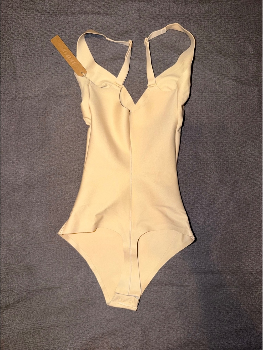 Skims Beige One Piece Swimsuit with Adjustable Straps
